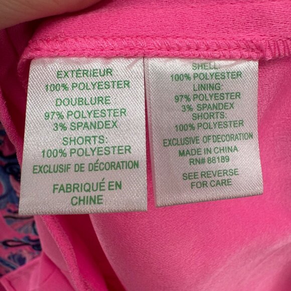 Lilly Pulitzer Donna Romper Womens Havana Pink Scalloped Shell Embroidery Sz 10 - Picture 6 of 11